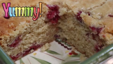 Cherry Vanilla Cake made from Fresh Milled Flour