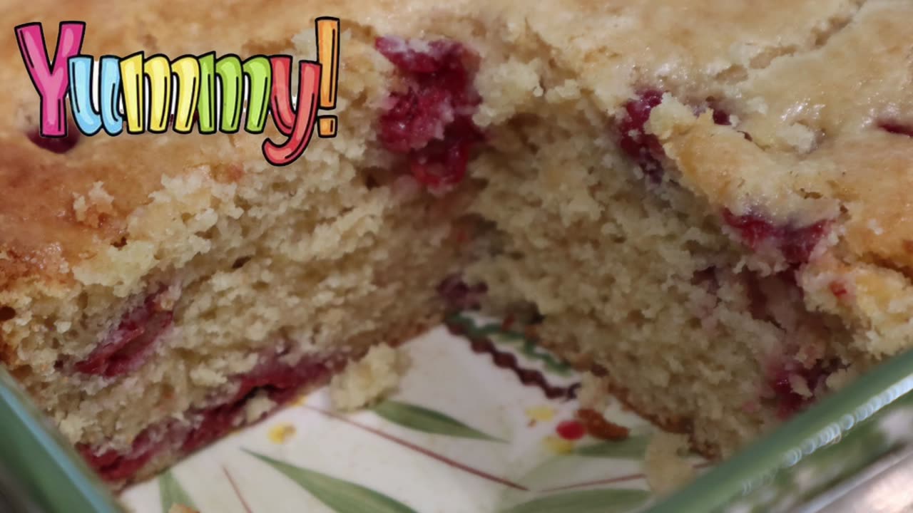 Cherry Vanilla Cake made from Fresh Milled Flour
