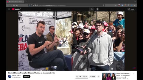 Let's Review Together - Charlie Kirk - Student Blames Trump For Shooter Wanting to Assassinate Him