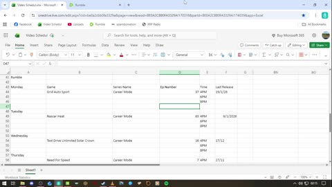 Video Schedule (January 2026)