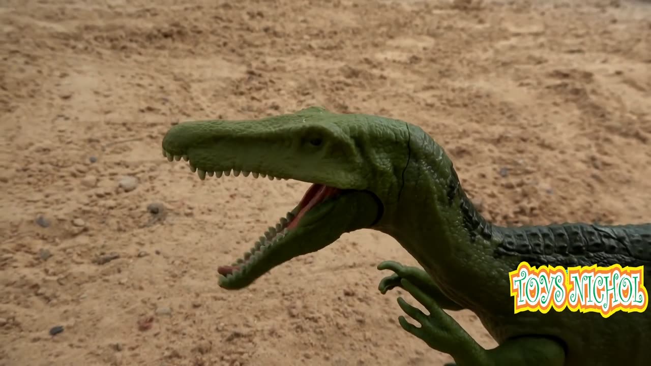 Leveling the Beach Sand to Play T Rex with Brontosaurus
