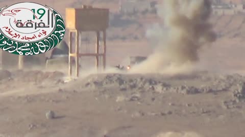 Syrian War Ain Assan, S. Aleppo, HJ-8 vs. T-55, hit (19th Division) 2013.09.23