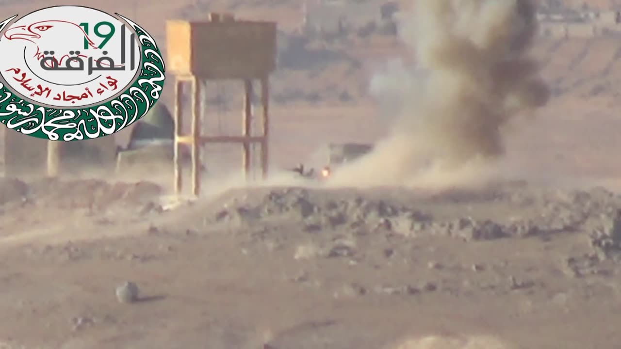 Syrian War Ain Assan, S. Aleppo, HJ-8 vs. T-55, hit (19th Division) 2013.09.23
