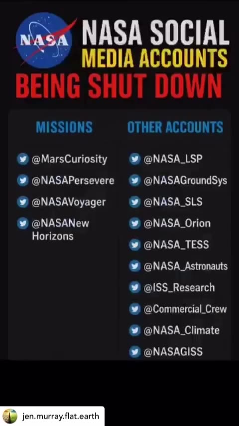 NASA Taking down a lot of social media.