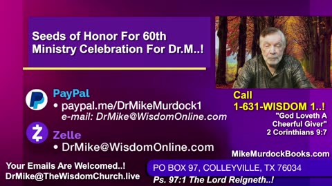 Re-Air: Wisdom World With Mike Murdock..!!!
