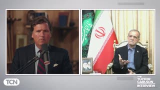 Tucker talks to Masoud Pezeshkian, president of Iran.