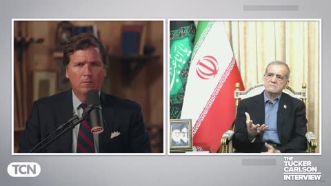 Tucker talks to Masoud Pezeshkian, president of Iran.