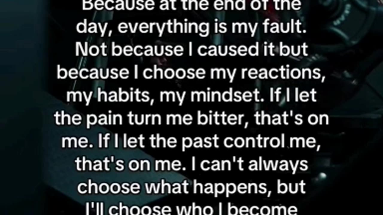 i am in control of ME....