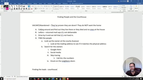 Vacant Homes and Finding the Leads