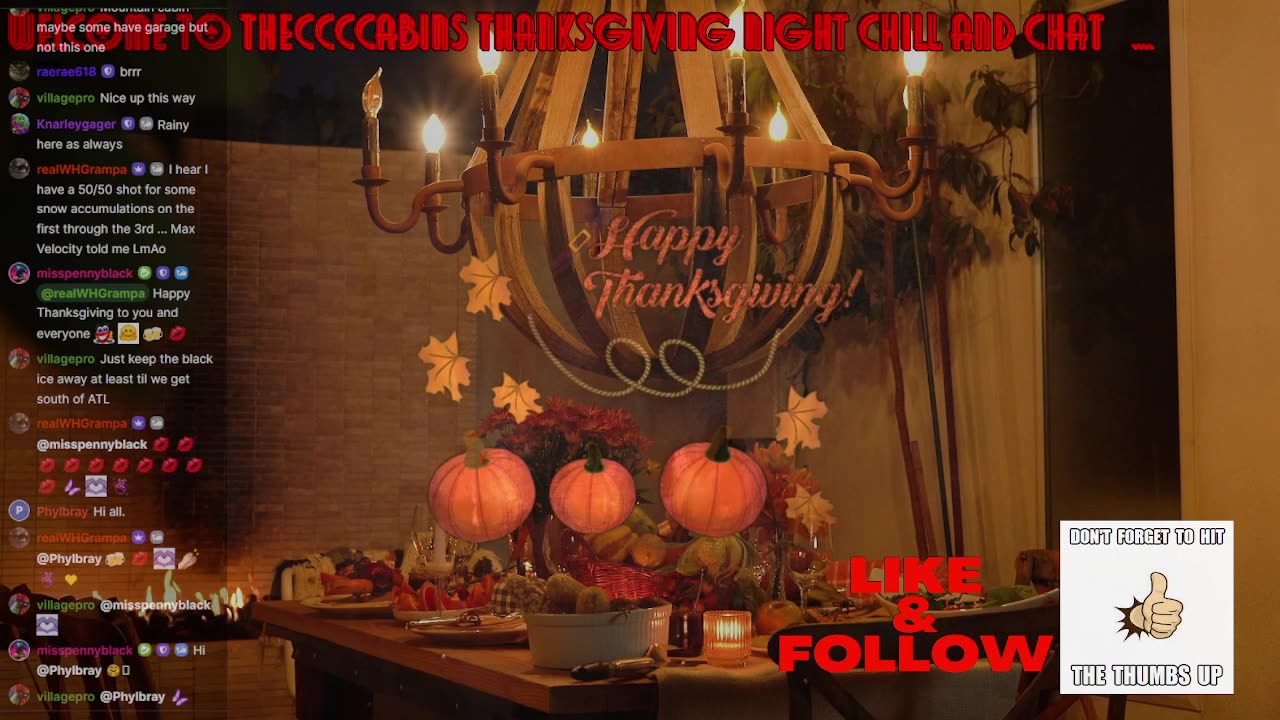 Thanksgiving Night Quick Chill and Chat