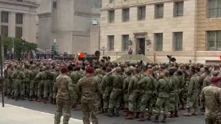 U.S. Army troops are FIRED up and singing in time as they make final preparations for the parade in Washington DC!