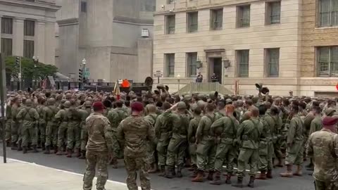 U.S. Army troops are FIRED up and singing in time as they make final preparations for the parade in Washington DC!
