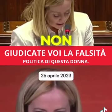 La meloni è impressionante. La sua parola d'ordine è rinnegare sempre e comunque.