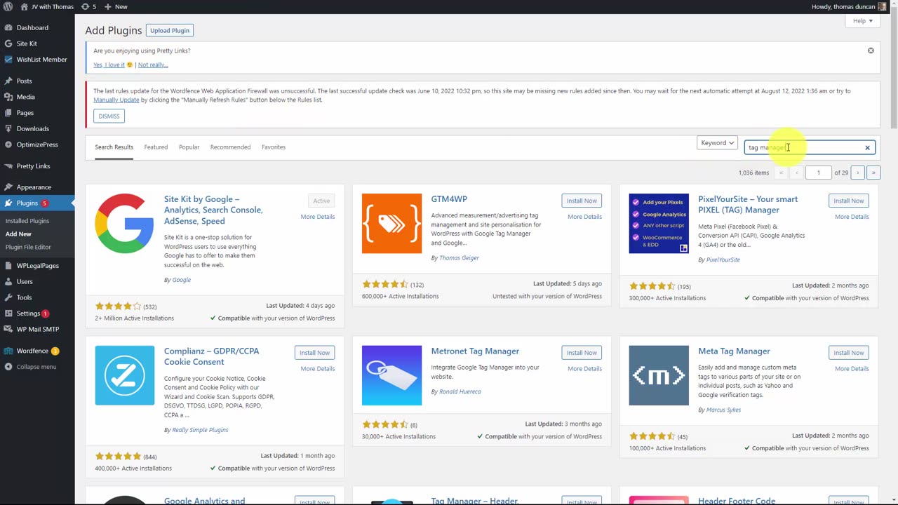 The Google site plugin