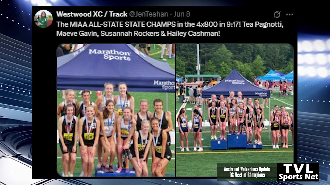 Westwood Wolverines Girls 4x800 team wins D2 State Championship