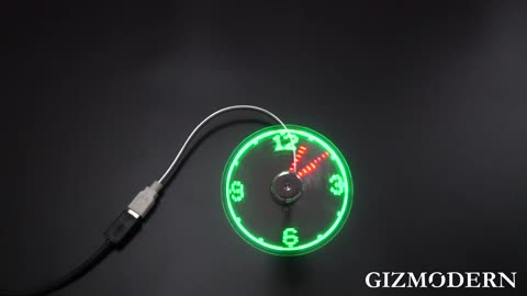 Cool Customizable LED USB Fan with Fun Clock_Image_Text Built into Blades