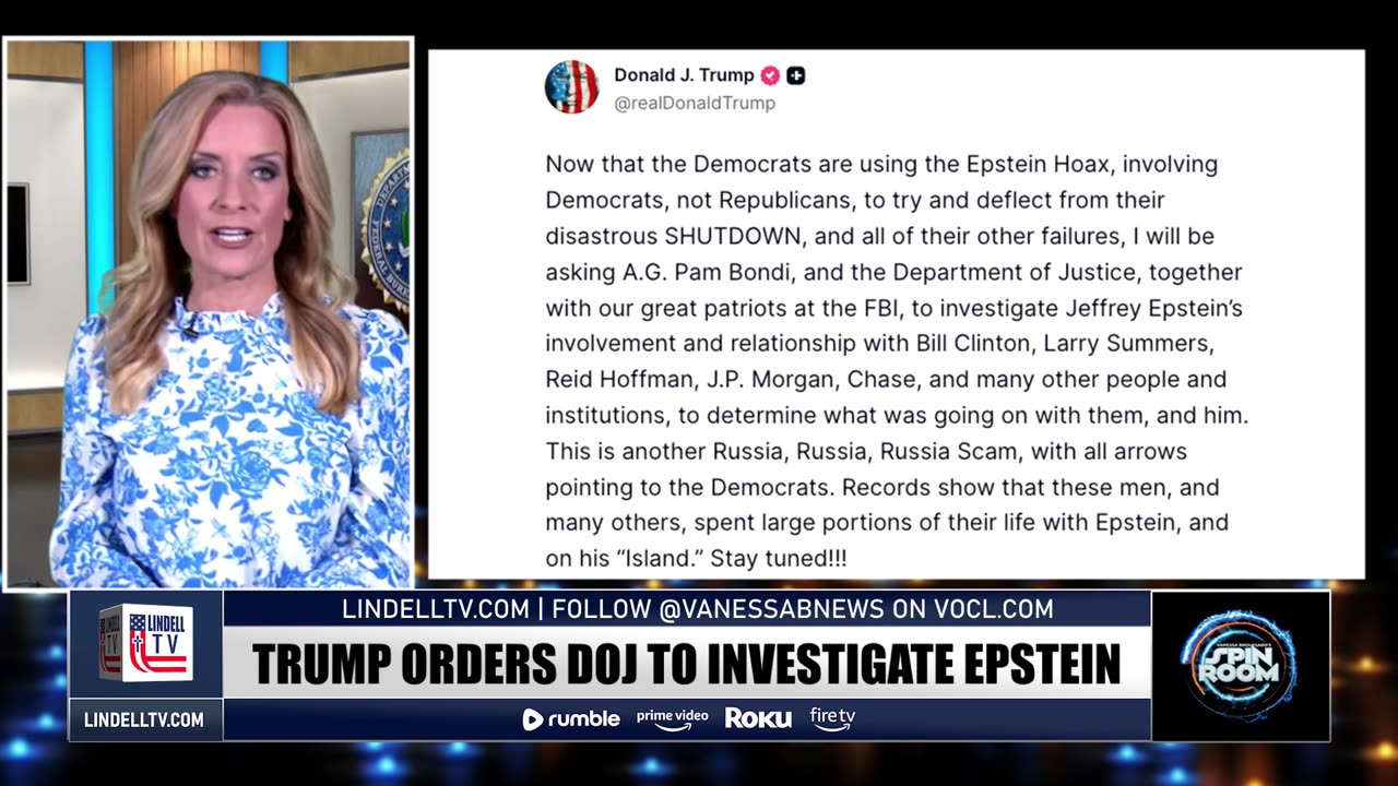 TRUMP DOJ TO INVESTIGATE EPSTEIN “CLIENTS”