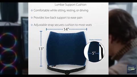 Core Products BAK-401-BL Sitback Rest Lumbar Support Cushion, Deluxe, Blue