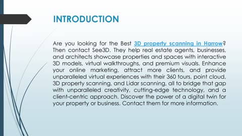 Best 3D property scanning in Harrow