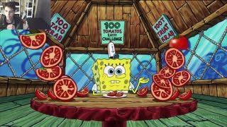 Outtake #3090 Of SpongeBob SquarePants Attempts Tomato Eating Challenge Fake Funny Parody Animated