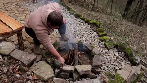 30 Days in the Wild: Building a Stone & Log Cabin from Scratch!