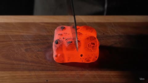 Slicing Molten Lava #satisfying #asmr #asmrsounds