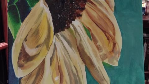 Sunflower and the Fly (Acrylic) Painting