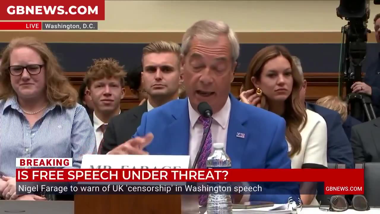 Nigel Farage warns US Congress about the erosion of free speech in the UK