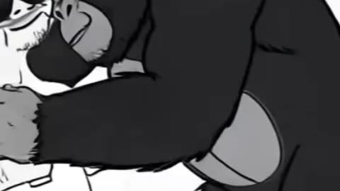 Gorilla attacking Boomer