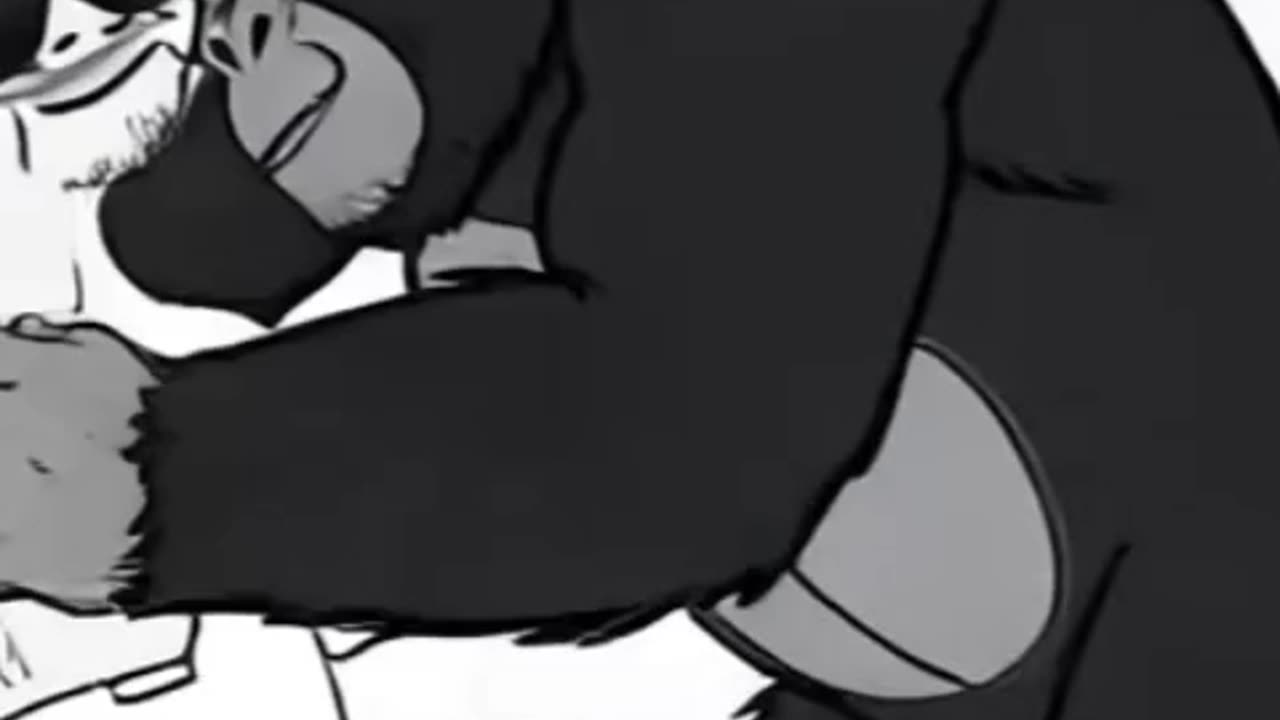 Gorilla attacking Boomer