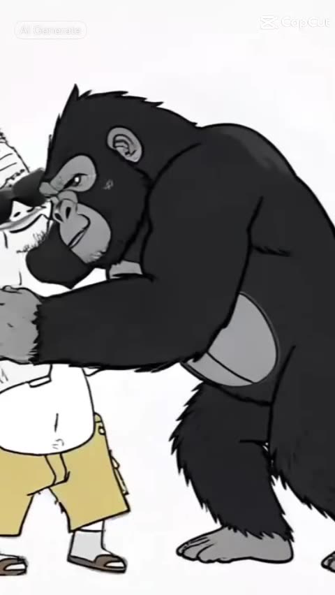 Gorilla attacking Boomer