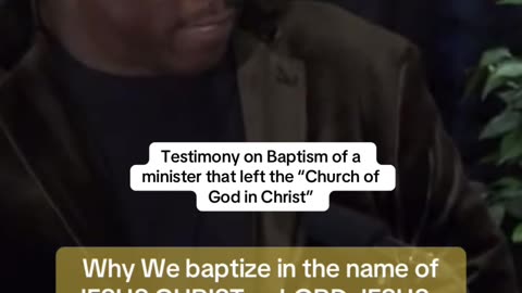 Former cogic minister gets rebaptized