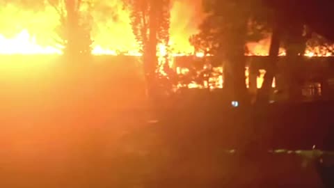 Insane Fires Tearing Through Headquarters of 51st Army in the Occupied city of Yenakiieve