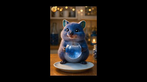 Cute Baby Cartoon Animal Eating Magical Candy