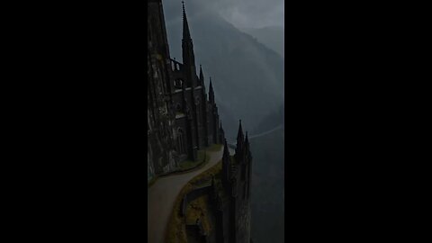 "On the Rooftop of an Ancient Church: Clouds, Cross, and Mystery Above the Mountains ⛪🌫️"