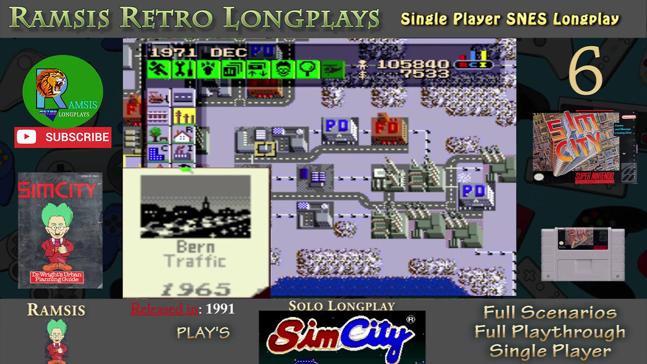 SimCity | SNES | 1991 | Scenario #2 Bern | Retro Longplay | Episode 6
