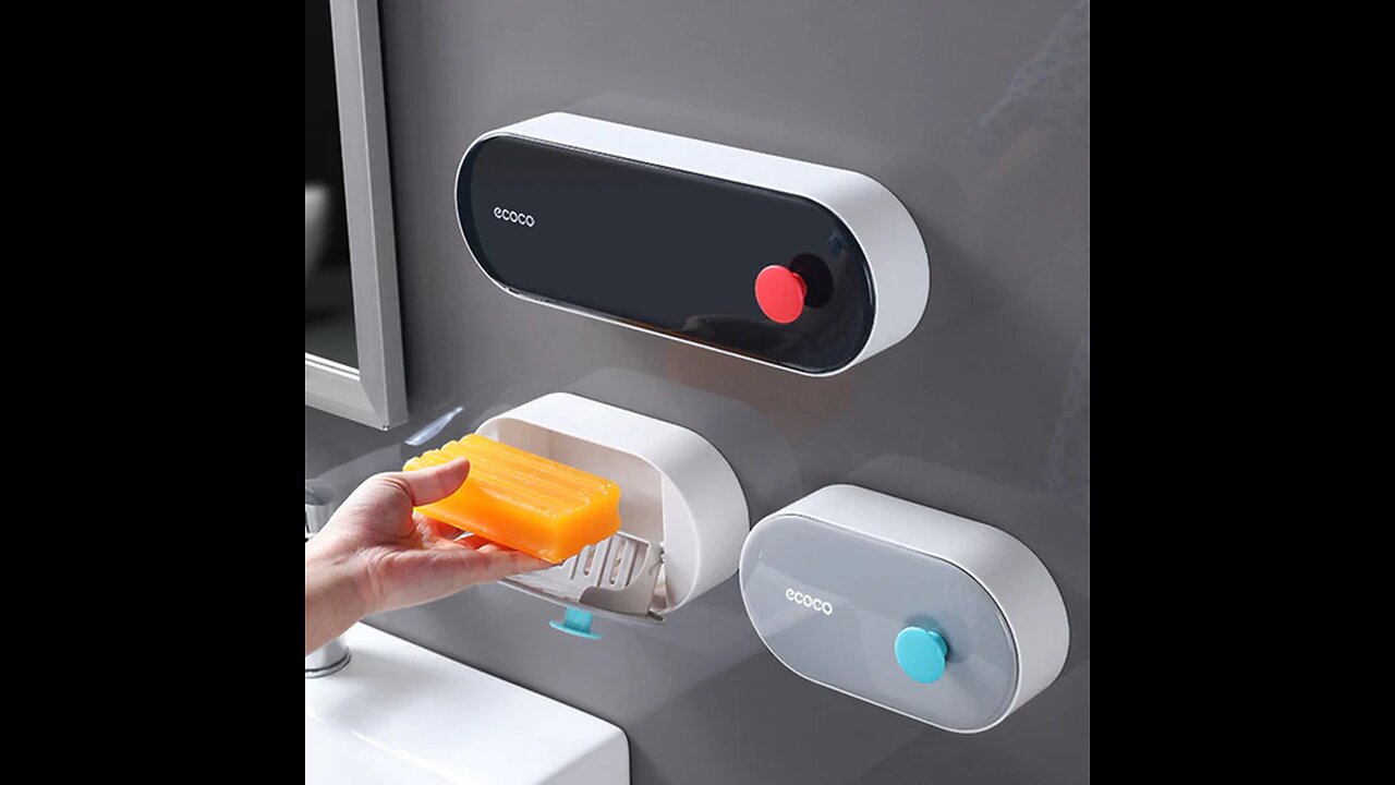 Hole-free Wall-Mounted Drainage Flip-Top Soap Box