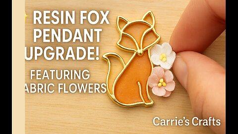 🦊 Fox Pendant with Fabric Flowers | Elegant Resin Bezel by Carrie’s Crafts