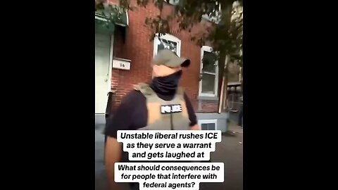 Unhinged liberal rushes ICE agents and gets laughed at.. 🤣🤣