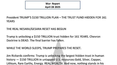 WAR REPORT - APRIL 28 2025 - THE REAL NESARA/GESARA
