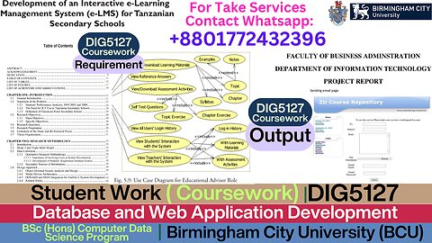 Client Work (Coursework)|DIG5127 E-Learning Platform- Web Dev Submission|Birmingham City University