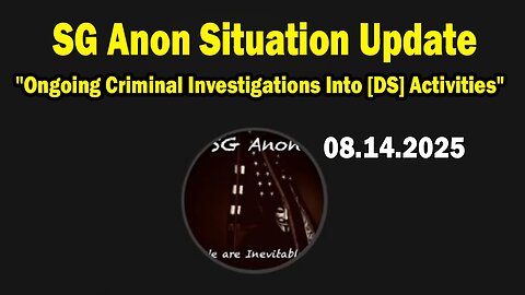 SG Anon Aug 14: "Ongoing Criminal Investigations Into [DS] Activities"