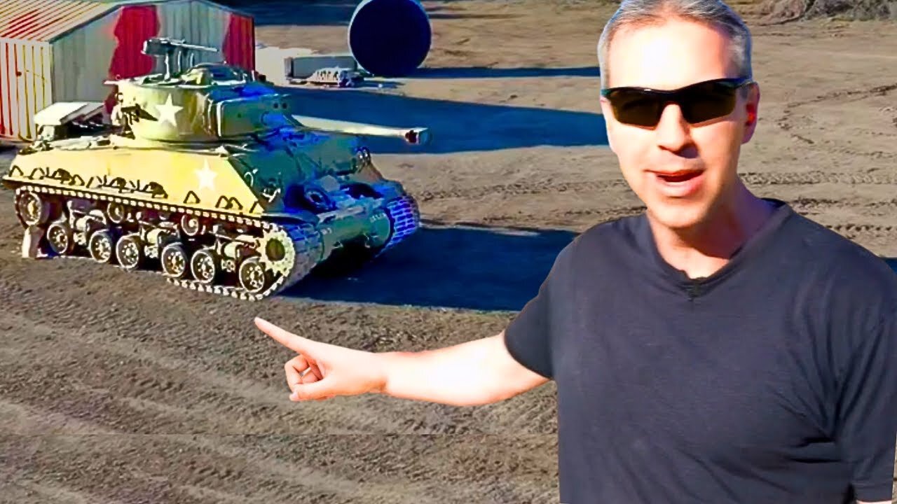 Shooting the World's Last Active Sherman Tank!