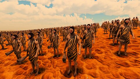5,000 T-Rex vs 1,000,000 Cavemen | Ultimate Epic Battle Simulator 2 | 4K(60 FPS) UHD