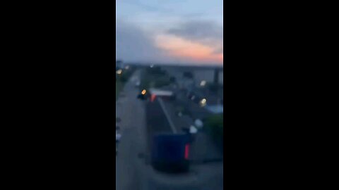 Footage of three Russian cruise missiles hit a targets on Lutsk.