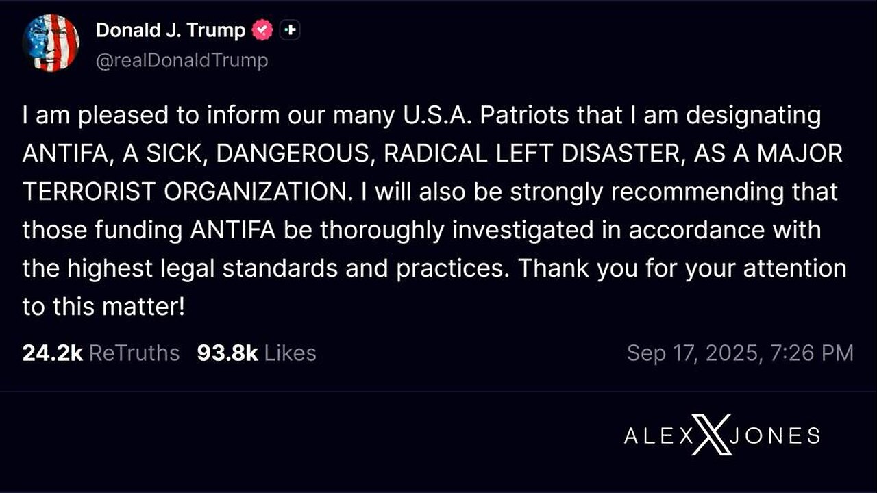 BREAKING: Trump About To Declare ANTIFA & Other Soros Attack Arms As “Terrorist