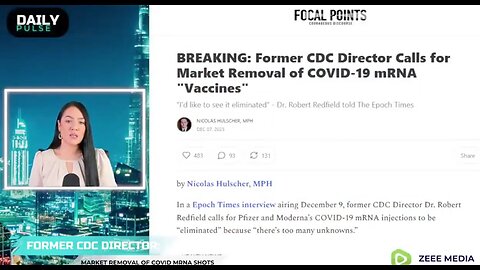 NWO: Former CDC director Redfield wants removal of COVID-19 bioweapon from market