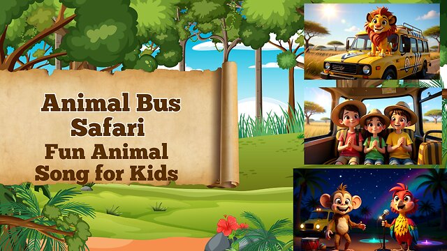 Animal Bus Safari 🦁🐒 | Fun Animal Song for Kids | Safari Adventure with Lion, Monkey & Friends