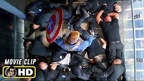 Elevator Fight Scene - Captain America_ The Winter Soldier (2014) Movie CLIP HD