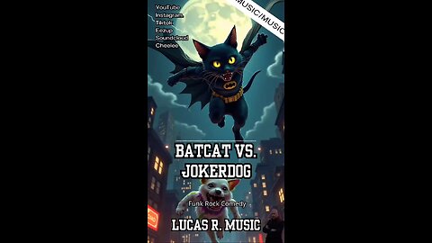 BatCat vs. JokerDog – Hilarious Funk Rock Battle of Justice! 🐾🎸| Lucas R Music